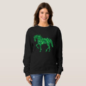 Horse Shamrock Horseback Riding Equestrian Patric Sweatshirt (Vorne ganz)