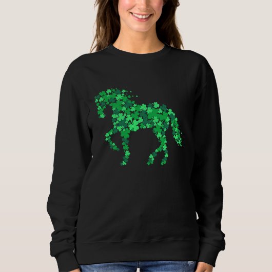 Horse Shamrock Horseback Riding Equestrian Patric Sweatshirt (Vorderseite)