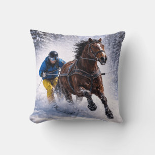Horse Skijoring Winterpferd Kissenbezug Kissen