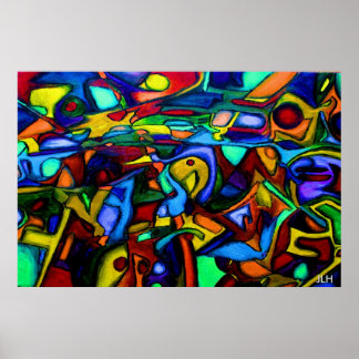 Horse Skull auf einem Orange Spike Gemälde Poster