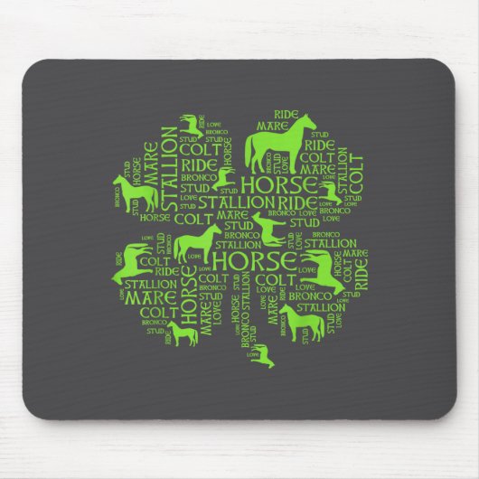 Horse St. Patrick's Day Iri-shirt - Clover Tee Mousepad (Vorne)