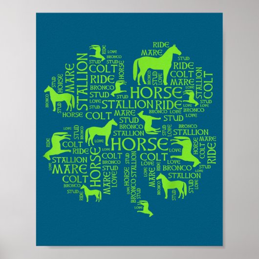 Horse St. Patrick's Day Iri-shirt - Clover Tee  Poster (Vorne)
