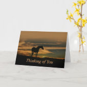 Horse Sunset Nature Denken Sie an Sie Hallo Karte (Gelbe Blume)