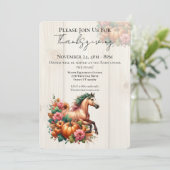 Horse Thanksgiving Dinner Invitation Einladung (Stehend Vorderseite)