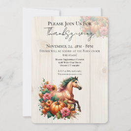 Horse Thanksgiving Dinner Invitation Einladung