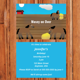 Horse Theme Party | “Mosey On Over” Einladung