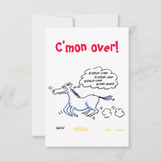 Horse Theme Texas GRILLEN Party Humorale Einladung (Vorderseite)