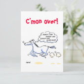 Horse Theme Texas GRILLEN Party Humorale Einladung (Stehend Vorderseite)