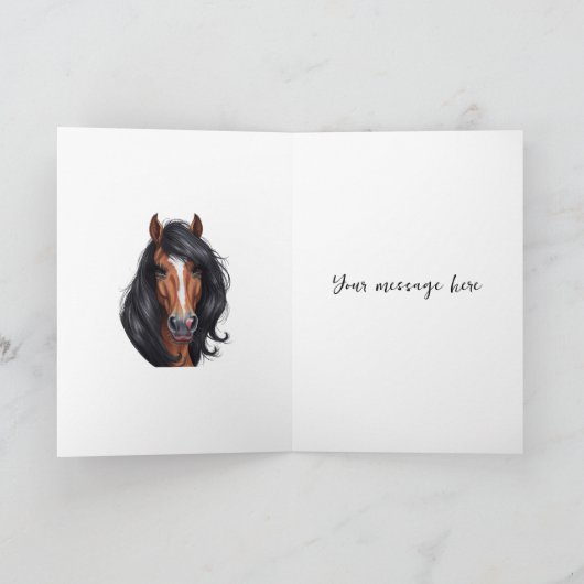 Horse Themed Fabulous at 40 Birthday Card Karte (Innenseite)