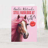 Horse Themed Fabulous at 50 Birthday Card Karte (Vorderseite)