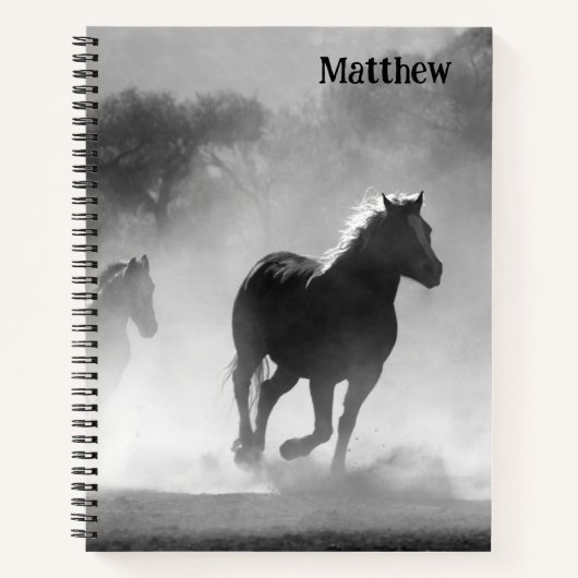 Horse Themed Notebook Personalisiert mit Name Notizblock (Vorderseite)