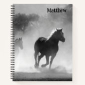 Horse Themed Notebook Personalized with Name Notizblock (Vorderseite)