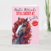 Horse Themed Sassy at 60 Birthday Card Karte (Vorderseite)