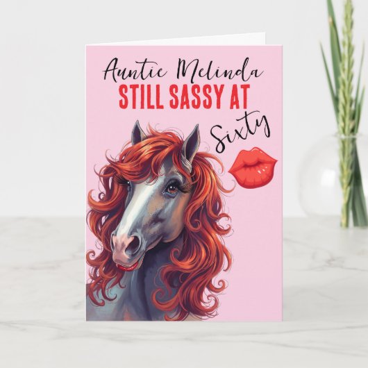 Horse Themed Sassy at 60 Birthday Card Karte (Vorderseite)