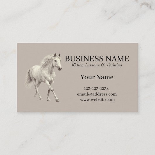 Horse Trainer Riding Lessons  Business Card Visitenkarte (Vorderseite)