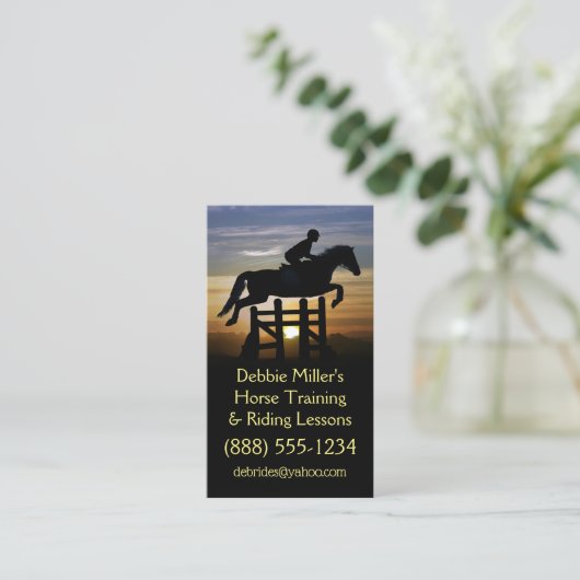 Horse Training and Riding Lessons Visitenkarte (Stehend Vorderseite)