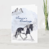 Horse Trotting im Weihnachtsfeiertag Karte (Vorderseite)