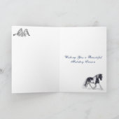 Horse Trotting im Weihnachtsfeiertag Karte (Innenseite)