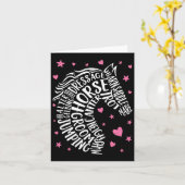 Horse Typografy Art Reitsport Karte (Gelbe Blume)