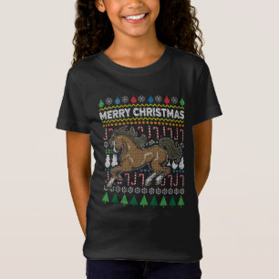 Horse Ugly Christmas Sweater Wildlife Series T-Shirt