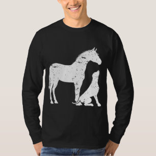 HORSE und DOG Motif für Frauen und Männer. Pferdeh T-Shirt
