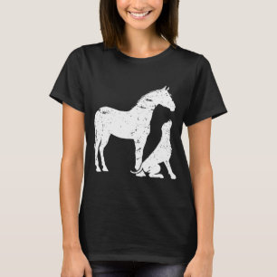 HORSE und DOG Motif für Frauen und Männer. Pferdeh T-Shirt