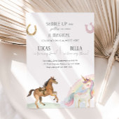 Horse & Unicorn Joint Birthday Party Einladung