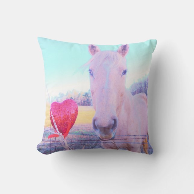 Horse Valentine Heart Kissen (Vorderseite)