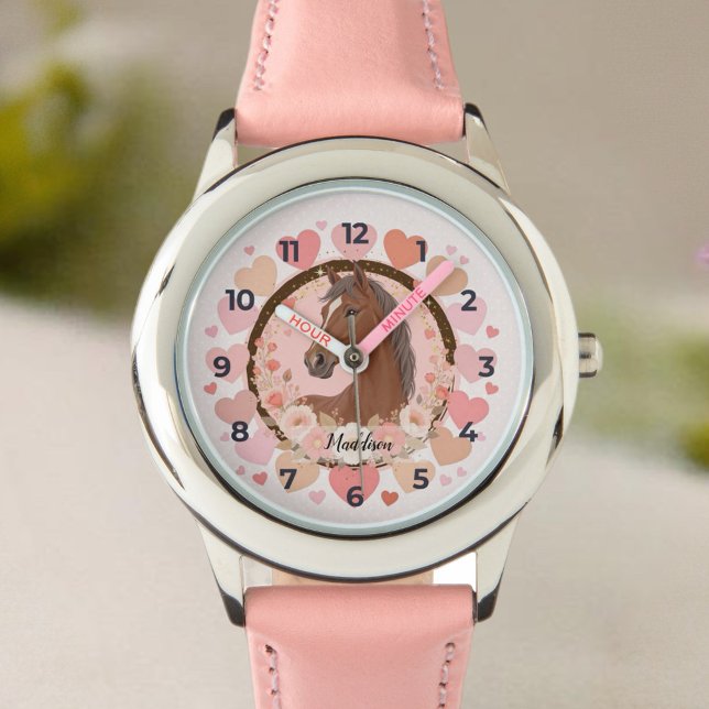 Horse Valentine Watch Armbanduhr (Celebrate in style with this charming birthday invitation featuring a beautiful horse design. 
)
