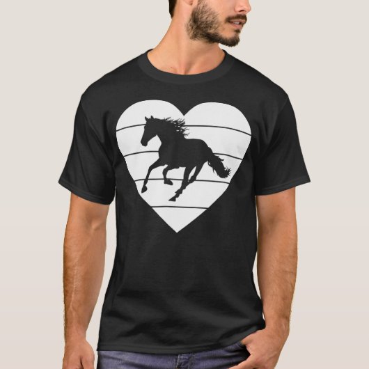 Horse Valentines Day Heart Women Horse Lover Eques T-Shirt (Vorderseite)