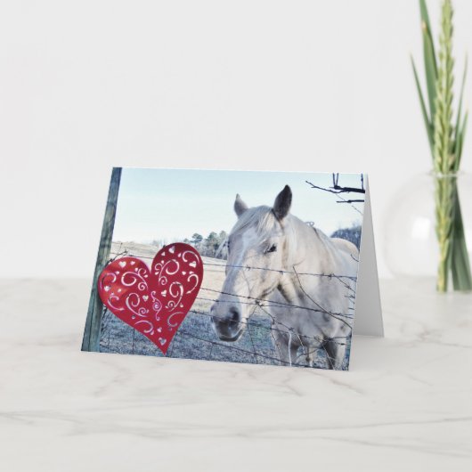 HORSE Valentinherz Feiertagskarte (Vorderseite)