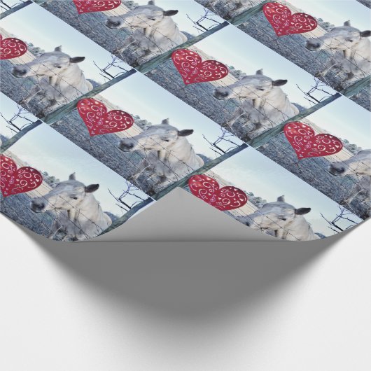 HORSE Valentinherz Geschenkpapier (Ecke)