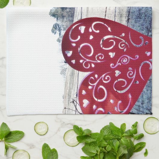 HORSE Valentinherz Geschirrtuch (Gefaltet)