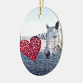 HORSE Valentinherz Keramik Ornament (Links)