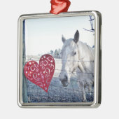 HORSE Valentinherz Silbernes Ornament (Links)