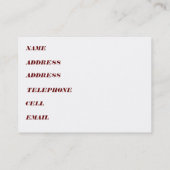 HORSE VISITENKARTE (Rückseite)