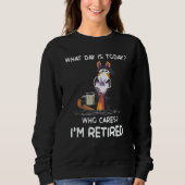 Horse What Day Is Today Who Cares I'm Retired Sweatshirt (Vorderseite)