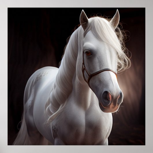 Horse White Poster (Vorne)