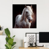 Horse White Poster (Heimbüro)