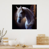 Horse White Poster (Küche)