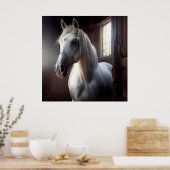 Horse White Poster (Küche)
