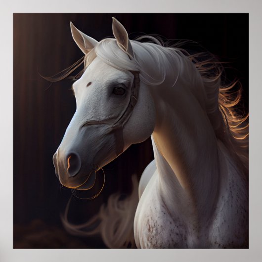 Horse White Poster (Vorne)