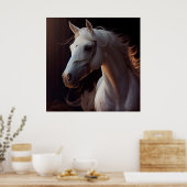 Horse White Poster (Küche)