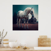 Horse White Poster (Küche)