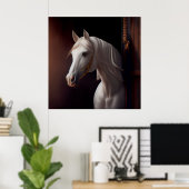 Horse White Poster (Heimbüro)