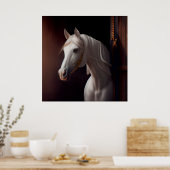 Horse White Poster (Küche)