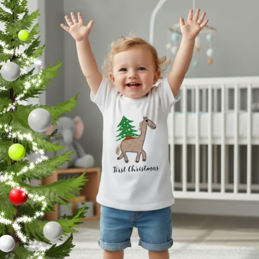 Horse with Christmas tree Baby T-shirt