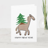 Horse with Christmas tree Karte (Vorderseite)