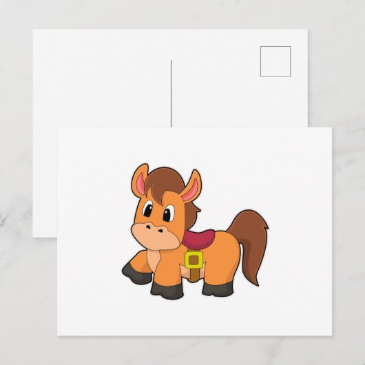 Horse with Saddle Postkarte (Vorne/Hinten)