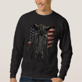 Horse With USA Flag Horseback Riding Equestrian Sweatshirt (Vorderseite)